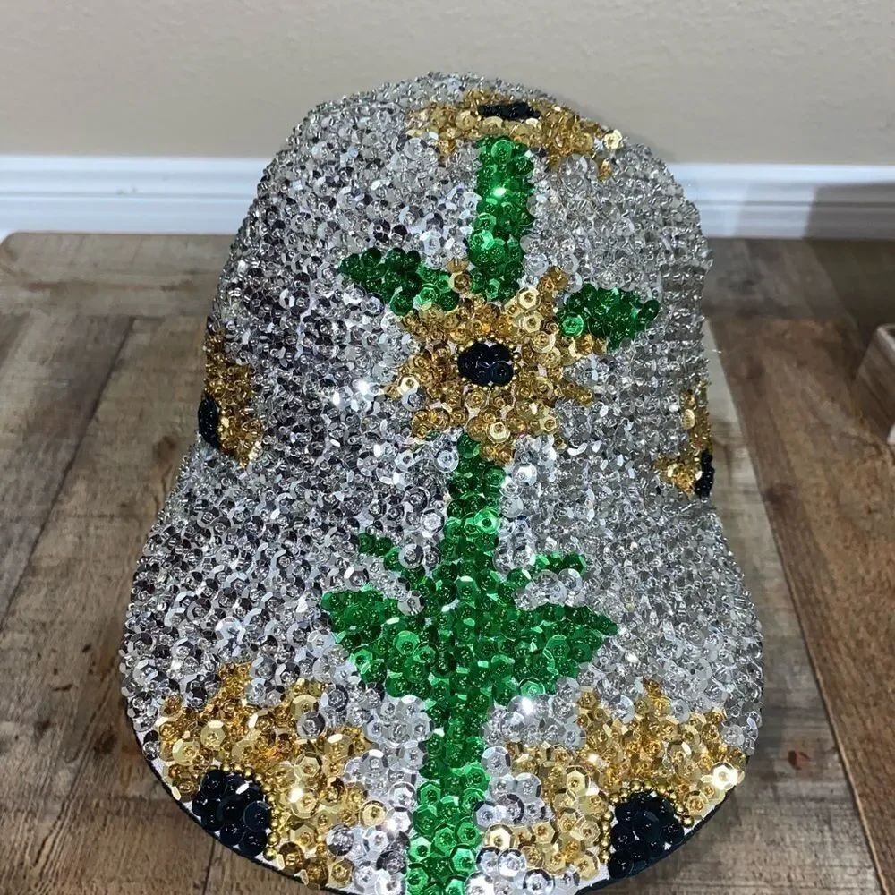 Sequin sunflower bling hat cap - Picture 3 of 7